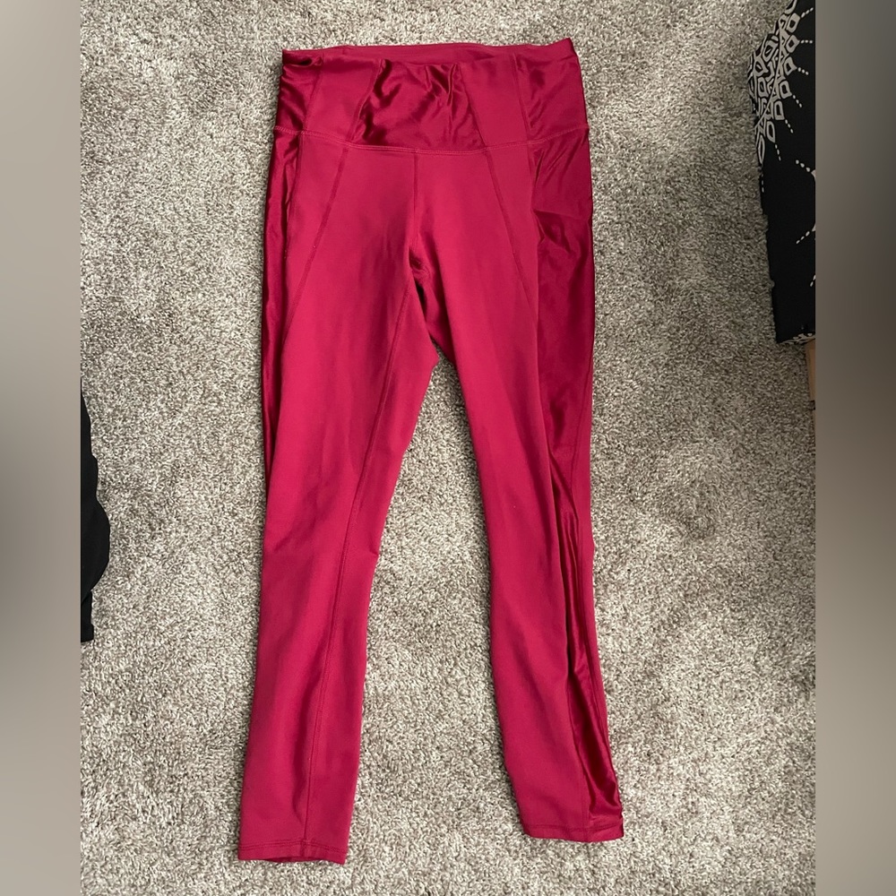 High-waisted Powerhold Shine 7/8 Pink Fabletics Leggings